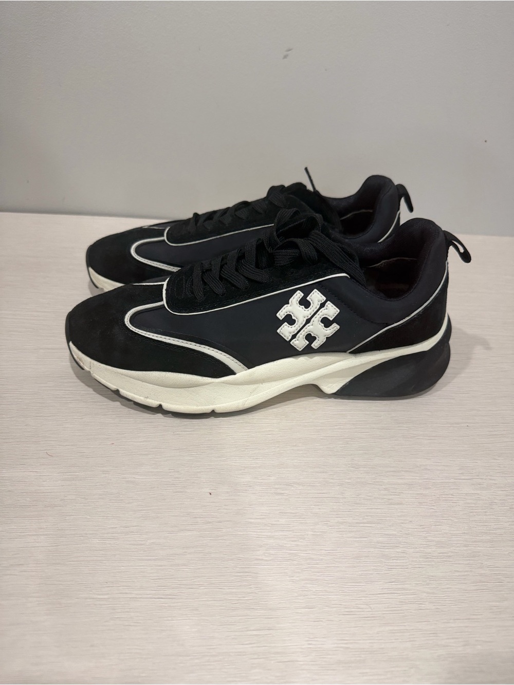 Tory Burch Low-Top Sneakers with White Trim.